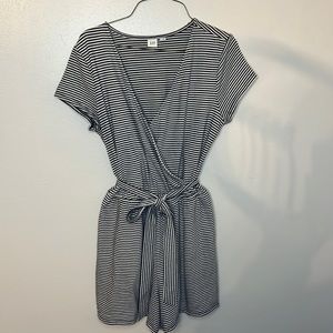 Navy blue and white striped romper from Gap, women’s size medium.